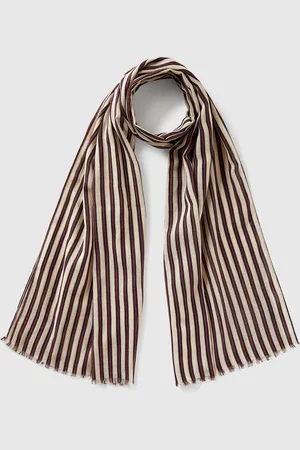 Benetton Pattern Scarf In Linen Blend, size OS, , Women