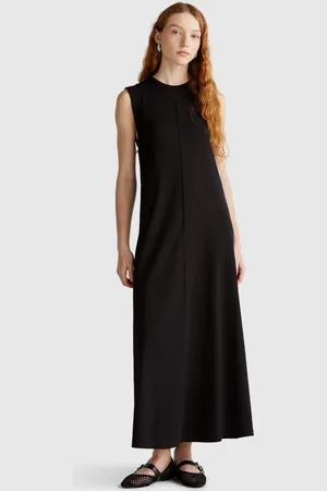 Benetton Sleeveless Dress In Pure Cotton, size L, , Women