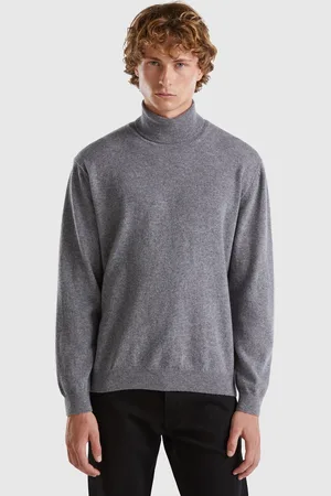 Benetton Turtleneck In Pure Merino Wool, size XXL, , Men