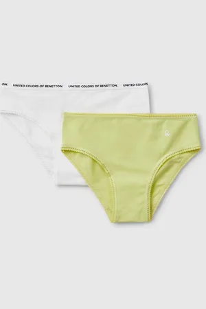 Benetton Two Pairs Of Underwear In Stretch Cotton, size 90, , Kids