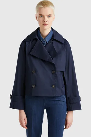 Benetton Cropped Double-breasted Trench Coat, size , , Women