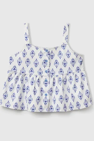Benetton Patterned Top In Pure Cotton, size 2XL, , Kids