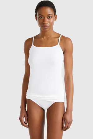 Benetton Undershirt In Stretch Cotton, size L, , Women