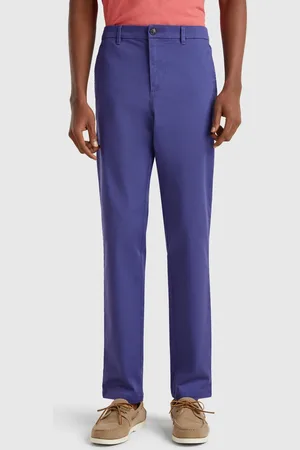 Benetton Slim Fit Chinos In Stretch Cotton, size 42, , Men