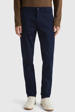 Benetton Slim Fit Chinos In Stretch Cotton, size 42, , Men