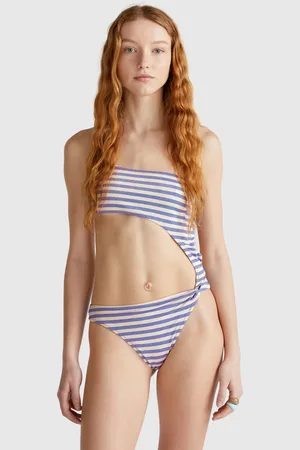 Benetton Striped One-piece Swimsuit With Lurex, size 4°, , Women