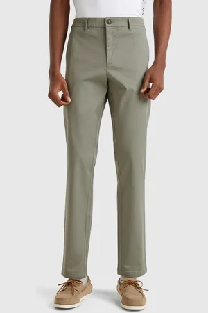 Benetton Slim Fit Chinos In Stretch Cotton, size 42, , Men