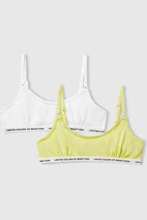 Benetton Two Bras In Stretch Cotton, size 2XL, , Kids