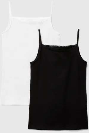Benetton Two Camisoles In Stretch Cotton, size 2XL, , Kids