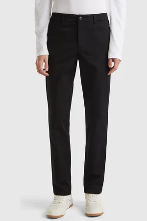 Benetton Slim Fit Chinos In Stretch Cotton, size 42, , Men