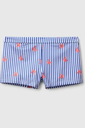 Benetton Striped Swim Trunks With Crabs, size 74, , Kids