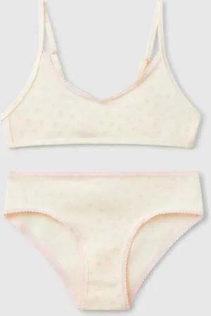 Benetton Floral Bra And Underwear Set, size 2XL, , Kids