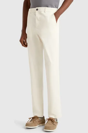 Benetton Slim Fit Chinos In Stretch Cotton, size 42, , Men