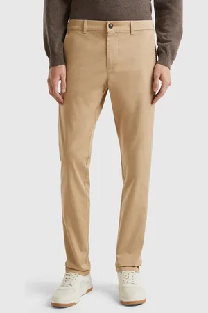 Benetton Slim Fit Chinos In Stretch Cotton, size 42, , Men