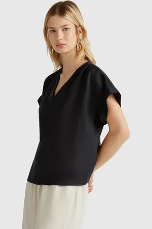 Benetton Blouse In Pure Linen, size L, , Women