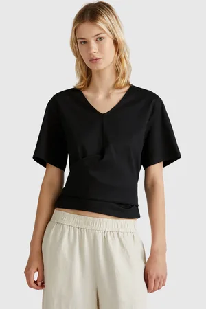 Benetton T-shirt With Knot On The Back, size L, , Women