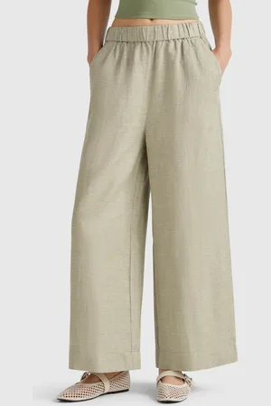 Benetton Trousers With Wide Leg, size L, , Women