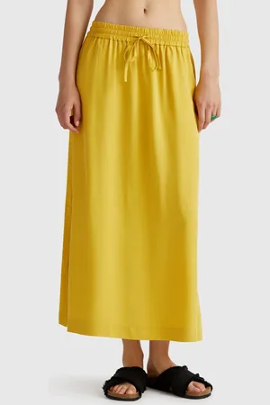 Benetton Flowy Midi Skirt, size L, , Women