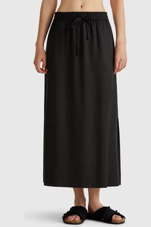 Benetton Flowy Midi Skirt, size L, , Women