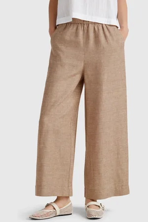 Benetton Trousers With Wide Leg, size L, , Women