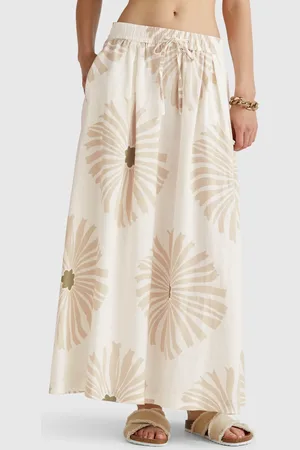 Benetton Midi Skirt With Floral Print, size L, , Women