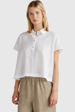 Benetton Light Short Sleeve Shirt, size L, , Women