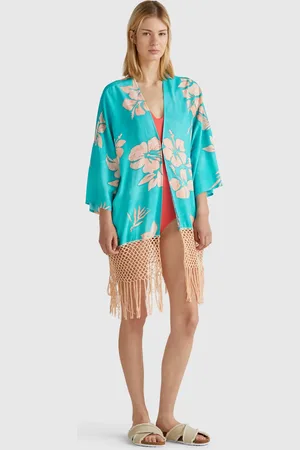 Benetton Kimono Sweater With Floral Print, size M-L, , Women