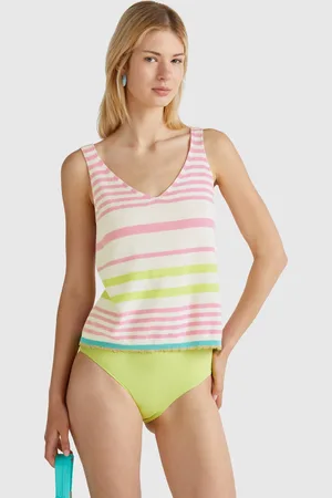 Benetton Striped Top, size L, , Women