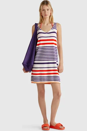Benetton Striped Knit Dress, size L, , Women