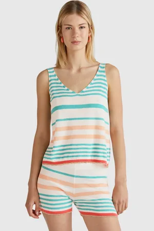 Benetton Striped Top, size L, , Women