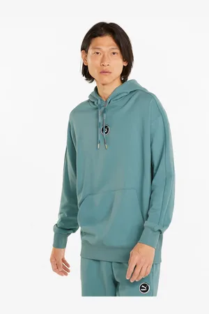 PUMA Petrolejová pánská mikina s kapucí Go For - Pánské