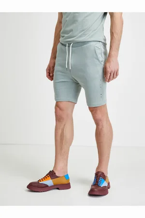 JACK & JONES Světle zelené teplákové kraťasy Font - Pánské