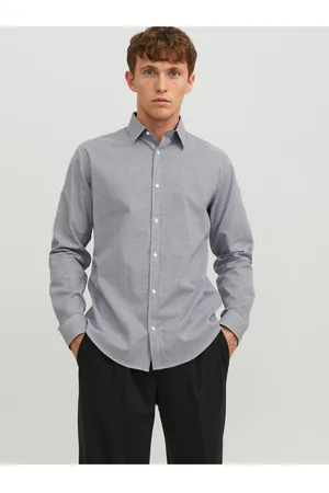 JACK & JONES Tmavě modrá pánská kostkovaná košile Label - Pánské