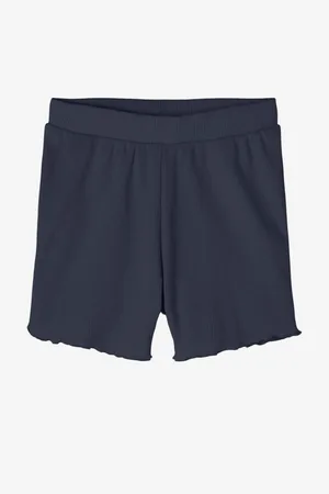 NAME IT Tmavě modré holčičí žebrované kraťasy Tara - unisex