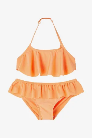 NAME IT Oranžové holčičí dvoudílné plavky Fini - unisex