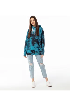 Mr Gugu & Miss Go Dámská tmavá tie-dye mikina s kapucí od OVS-FM 2429