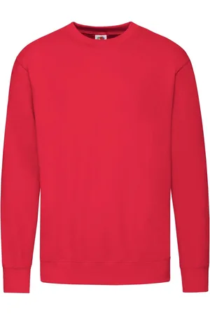 Fruit Of The Loom Červená pánská lehká mikina Set-in-Sweat od