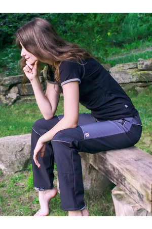 Kukadloo Dámské softshellové kalhoty s fleecem - šedo-černé