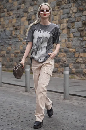 MADMEXT Beige Pocket Detailní cargo kalhoty