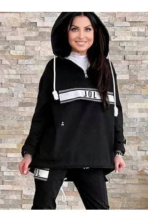 By o la la Black hoodie oversize print la
