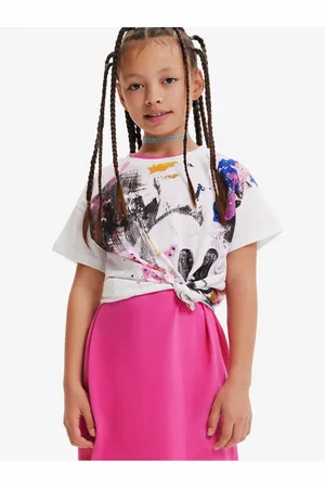 Desigual Bílé holčičí tričko Mickey Splash - Holky