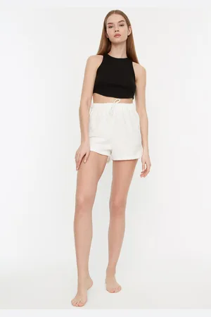 Trendyol Shorts - Ecru - Normal Waist