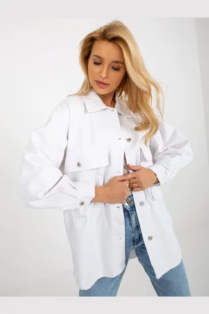 Fashionhunters Oversize džínová košile s kapsami