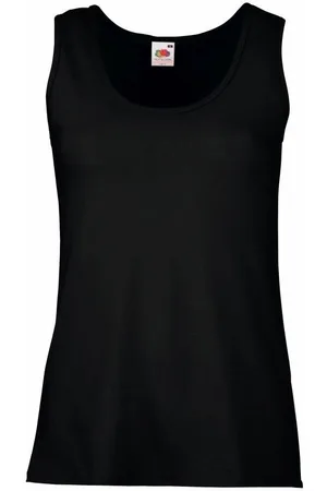 Fruit Of The Loom Czarna koszulka damska Valueweight Vest