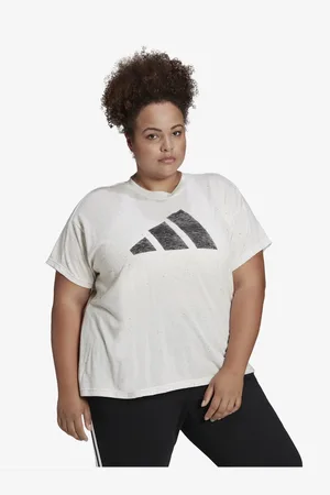 adidas Krémové dámské žíhané tričko Performance - Dámské