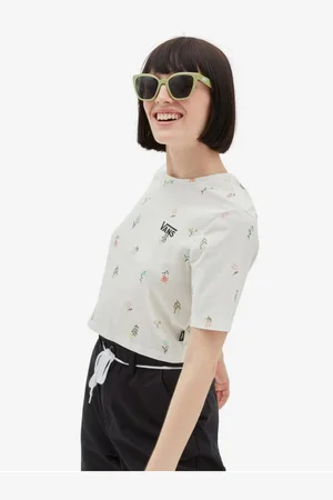 Vans Krémové dámské květované tričko - Dámské