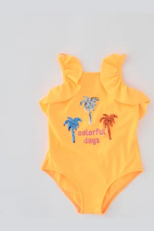 Dagi Orange Flounce Swimsuit