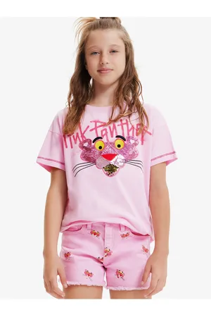 Desigual Růžové holčičí tričko Pink Panther - Holky