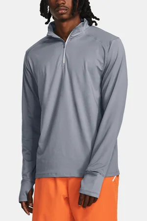 Under Armour Tričko QUALIFIER RUN 1/4 ZIP-GRY - Pánské