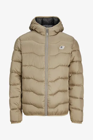JACK & JONES Béžová pánská prošívaná zimní bunda Sky - Pánské